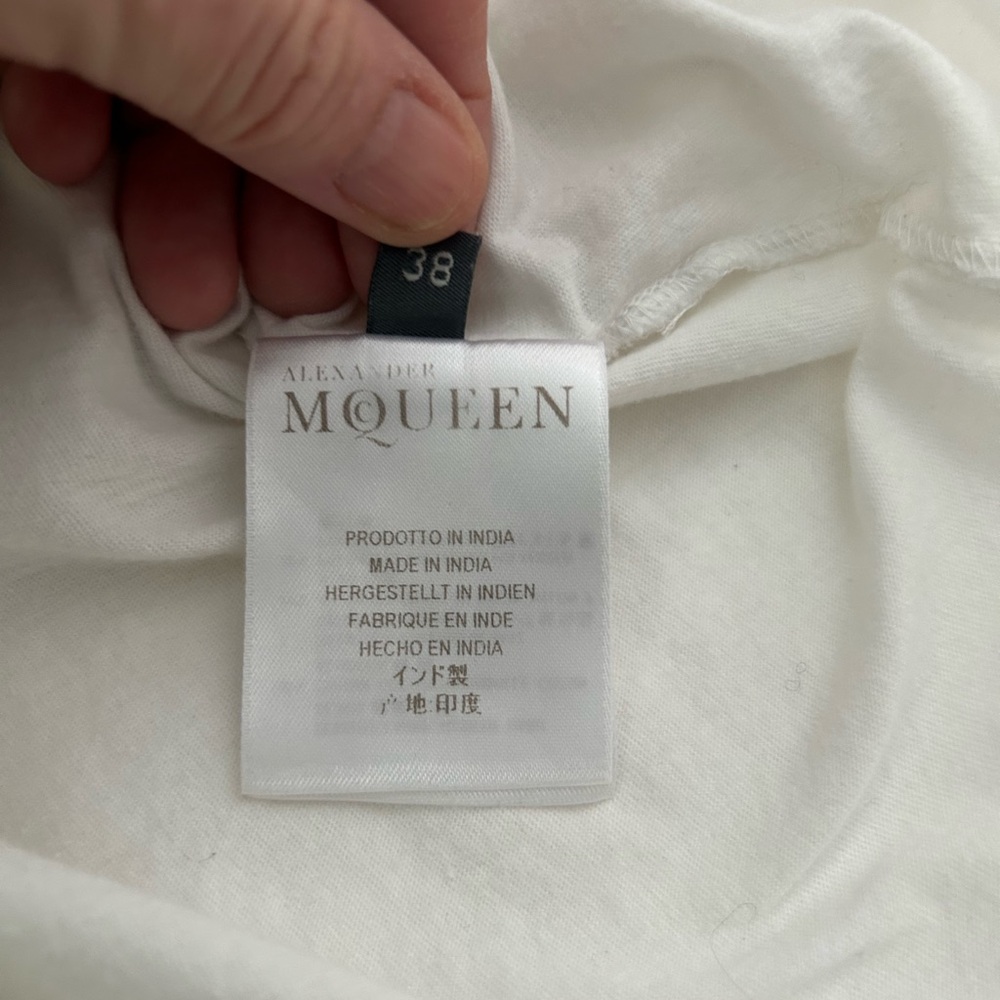 ALEXANDER MCQUEEN Skull Tank Top Beaded Lace White Black 38 - Picture 9 of 15